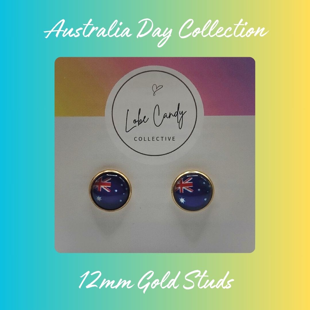 Aussie Day Collection - 12mm Gold Studs