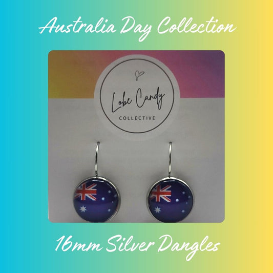 Aussie Day Collection - 16mm Silver Dangles