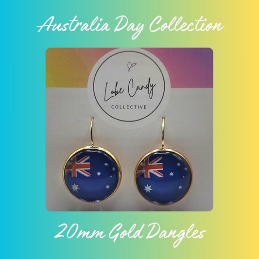 Aussie Day Collection - 20mm Gold Dangles